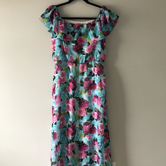 NWT Betsey Johnson off the shoulder floral maxi - Picture 8 of 14